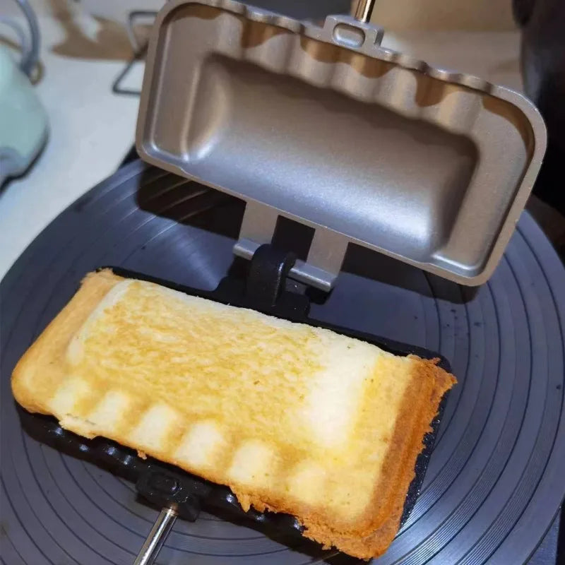 Compact Double-Sided Non-Stick Hot Dog Toaster & Sandwich Maker Pan